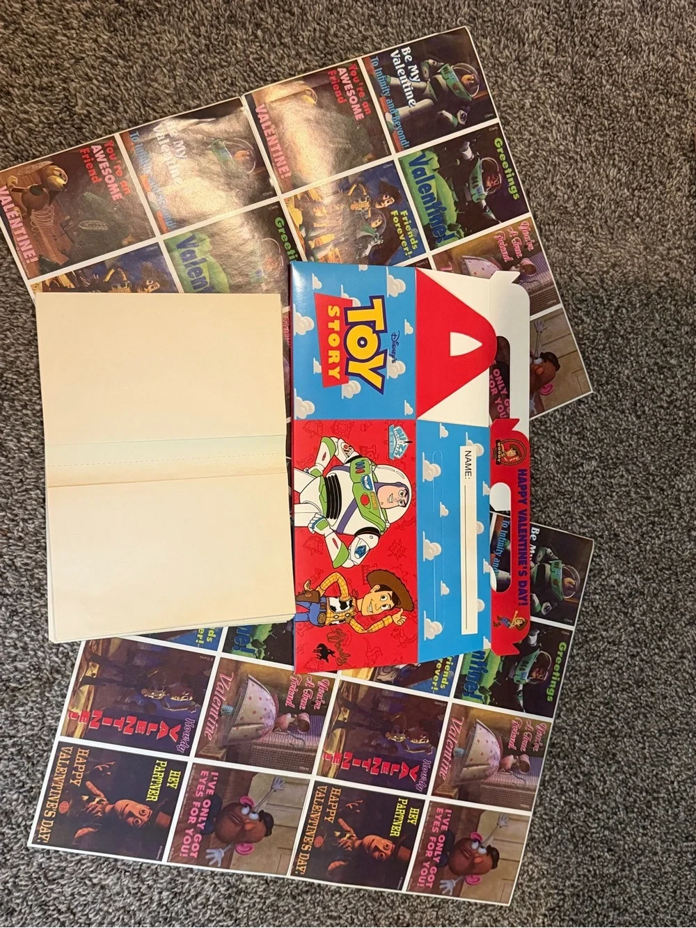 Vintage 1995 Disney Toy Story Valentine Sticker Card Kit by Mello Smello